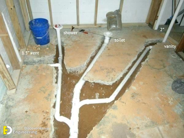 House Drainage System, Basement Bathroom Shower Pipe