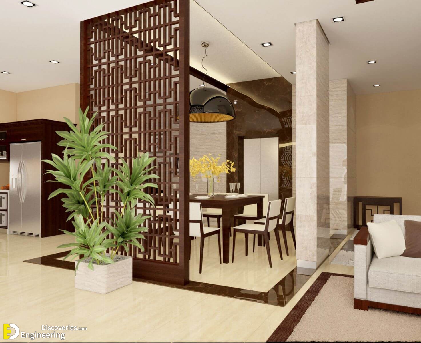 partition wall design for kitchen