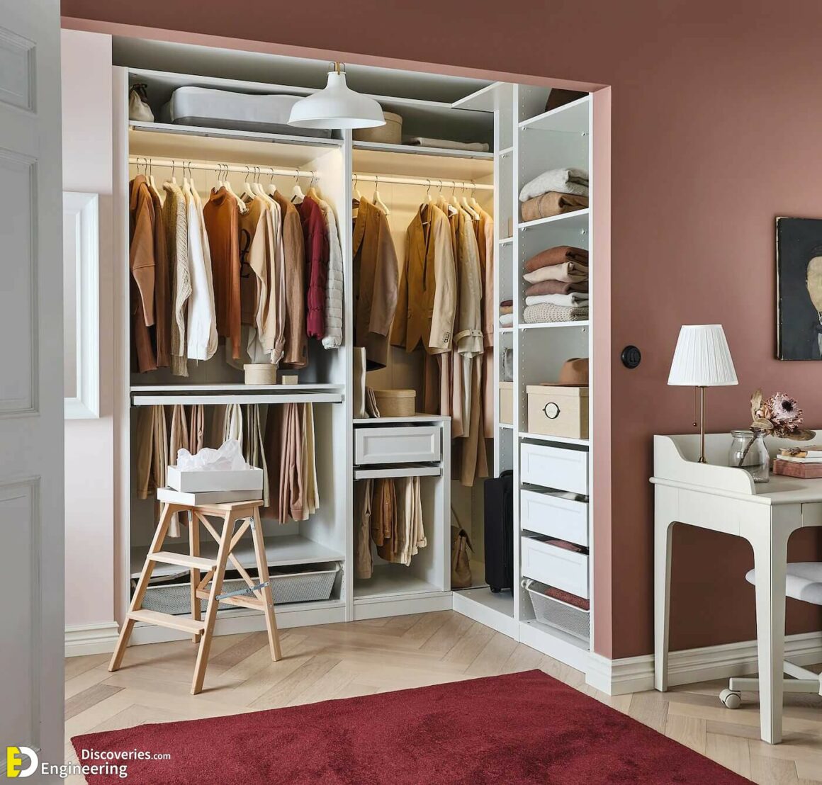 Space saving fitted wardrobes
