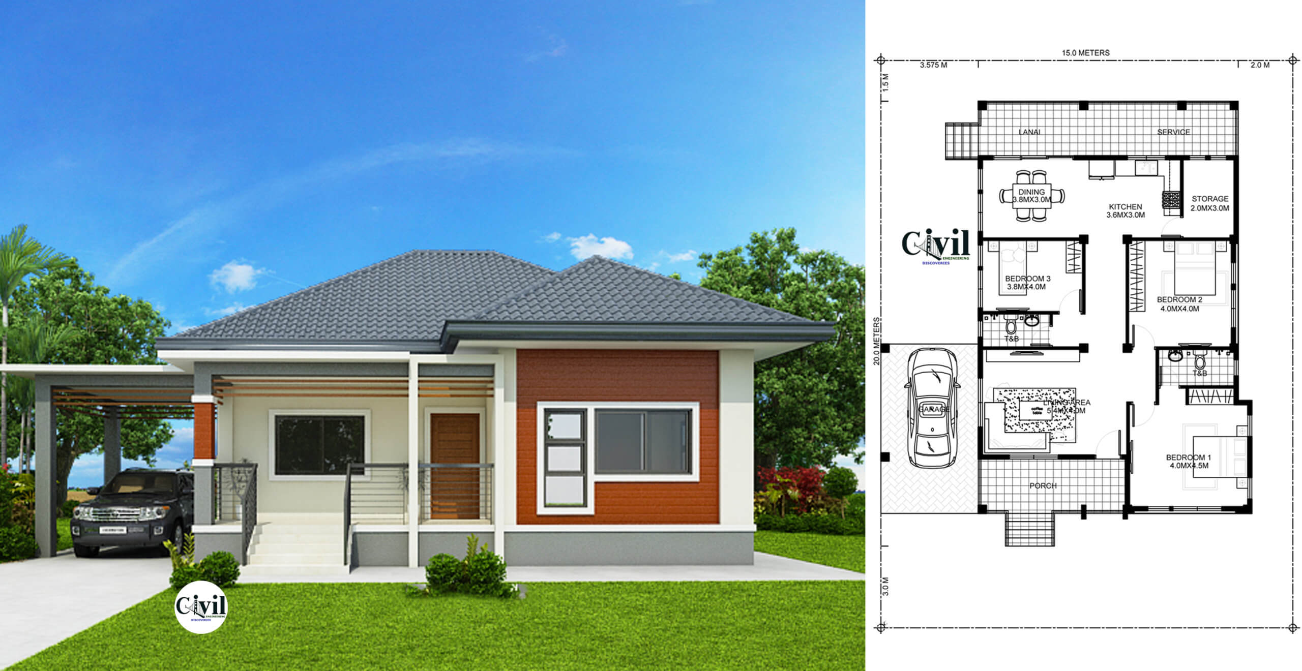 Simple House Designs 3 Bedrooms Simple 3 Bedroom Design 1254 B – Hpd ...