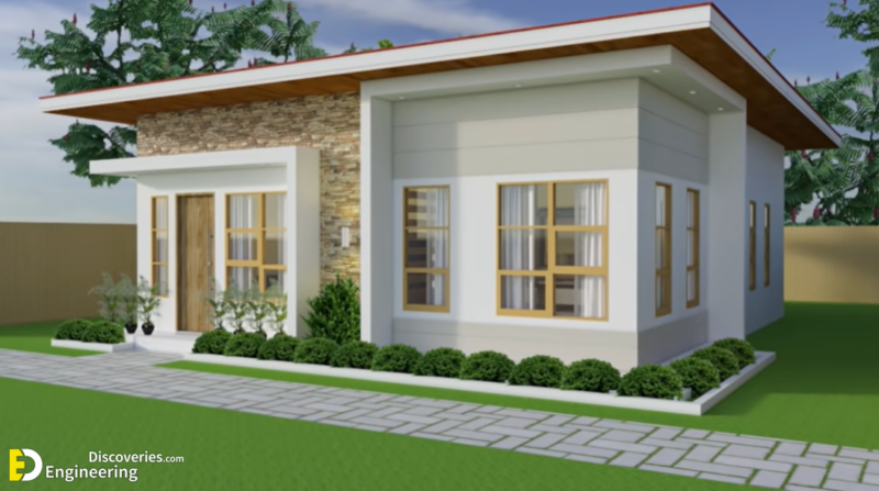 Simple House Design 8mx10m With 3 Bedrooms - Engineering Discoveries