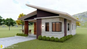 Simple Bungalow House 7.50m x 11.00m With 3-Bed - Engineering Discoveries