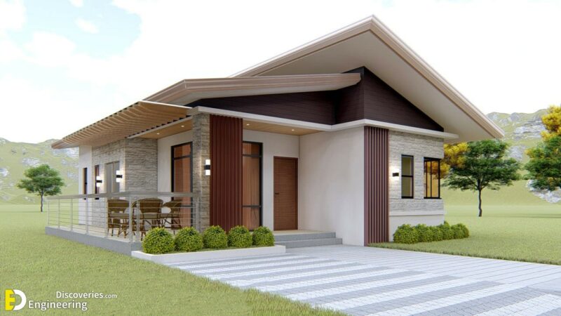 Simple Bungalow House 7.50m x 11.00m With 3-Bed - Engineering Discoveries