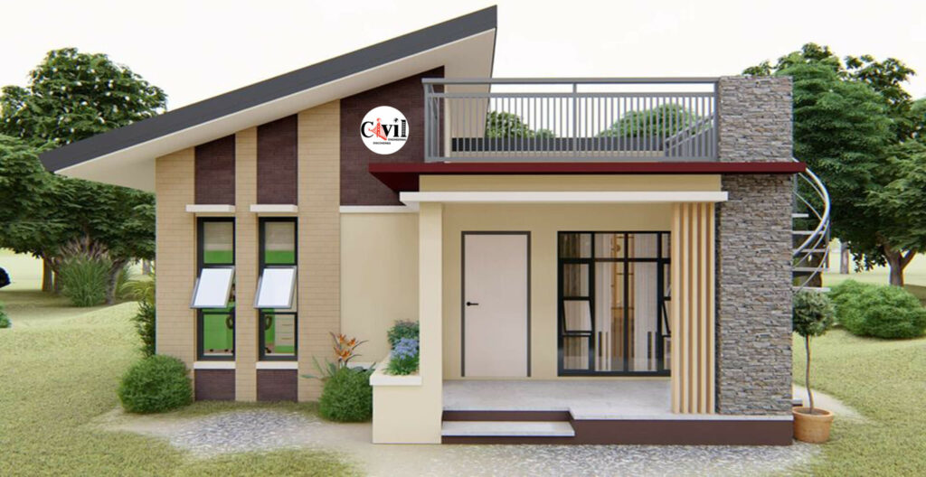 80 SQ.M. Modern Bungalow House Design With Roof Deck - Engineering ...