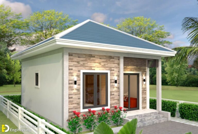 Simple House Design 6×7 With 2 Bedrooms Hip Roof - Engineering Discoveries